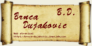 Brnča Dujaković vizit kartica